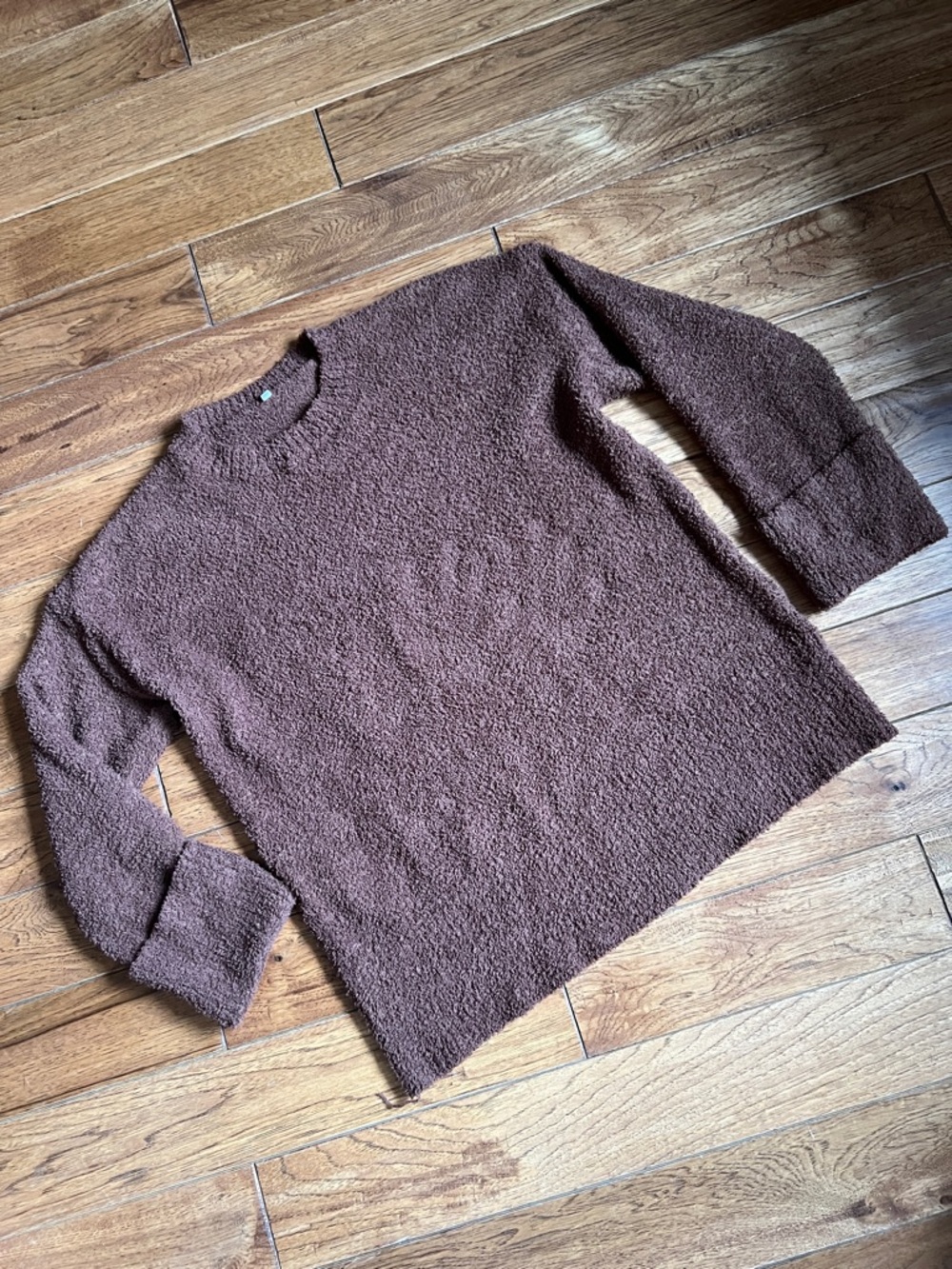 Cozy Textured Brown Pullover Sweater